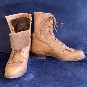 Capezio Lace Up Leather Boots, Light Brown/Tan